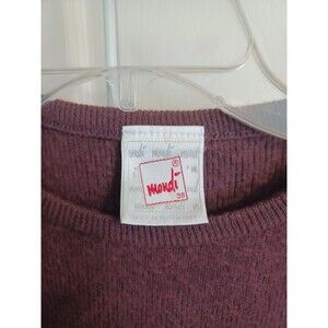 Mondi Lambswool Pullover Crew Neck Sweater Burgundy Red 38 M Vtg Preppy Germany
